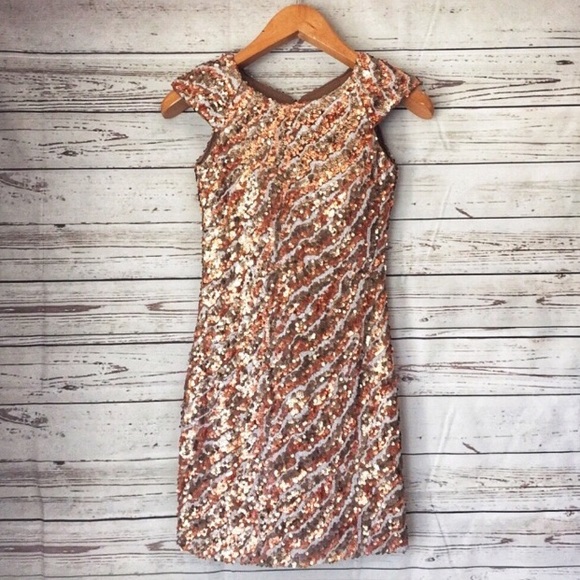 La Femme Dresses & Skirts - La Femme Sequin Cap Sleeve Dress